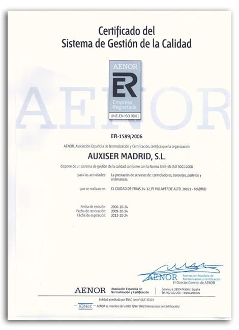 Auxiser Madrid certificado 2